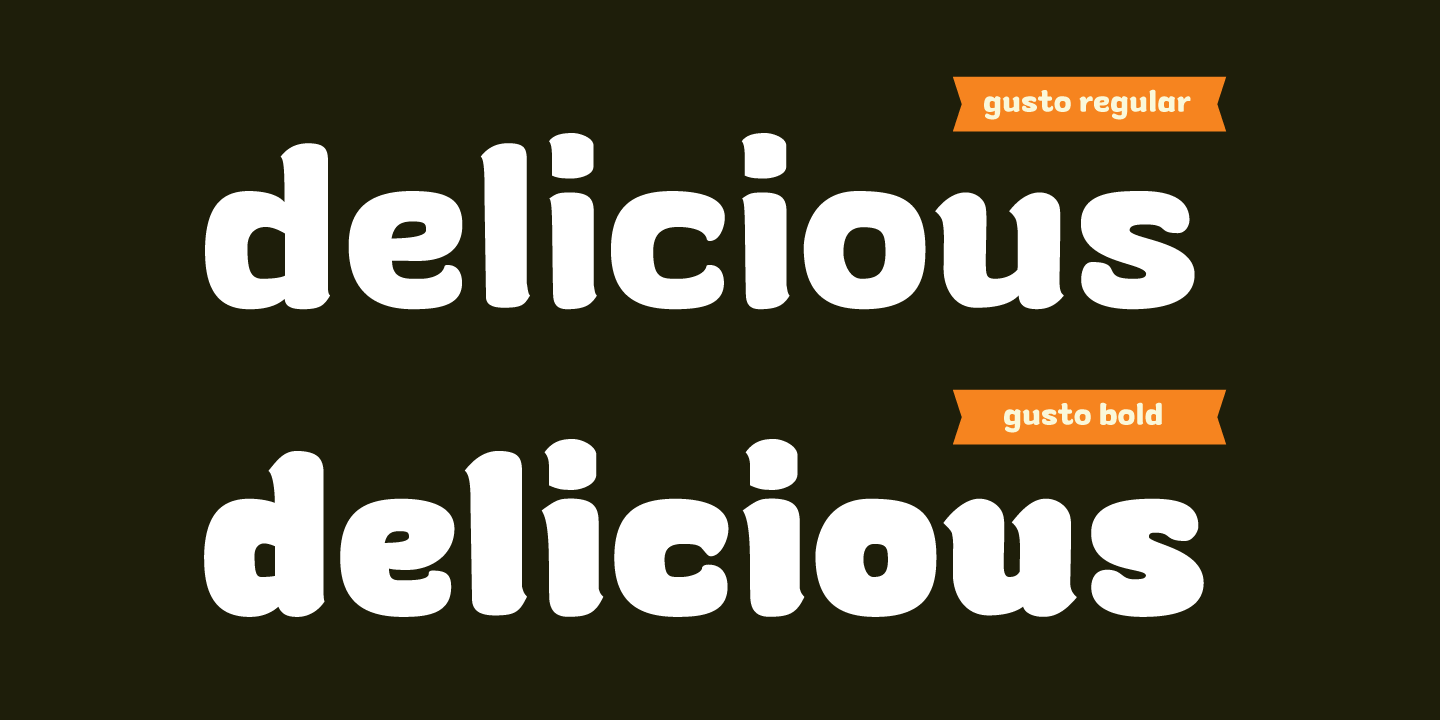 Beispiel einer Gusto Italic-Schriftart